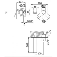 Смеситель для раковины Cezares Nautic NAUTIC-BLI-BIO Белый матовый