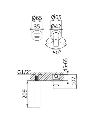 Смеситель для раковины Cezares Nautic NAUTIC-BLI2-BIO Белый матовый