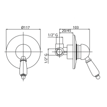 Встраиваемый смеситель CEZARES ELITE-DIM-01-M