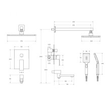Душевой комплект встраиваемый с изливом CEZARES SLIDER-VDSET-01