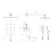 Душевой комплект встраиваемый с изливом CEZARES SLIDER-VDSET-01