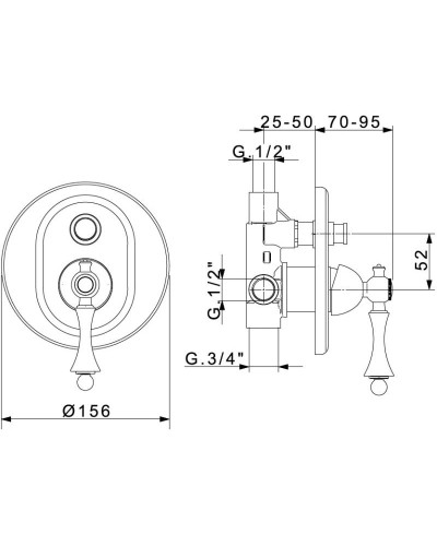 Встраиваемый смеситель для ванны Migliore Bomond 30012