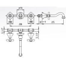 Встраиваемый смеситель для раковины CEZARES GOLF-BLS1-03/24