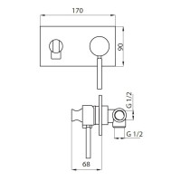 Смеситель с гигиеническим душем однорычажный Cezares APHRODITE-DIF-02-L