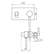 Смеситель с гигиеническим душем однорычажный Cezares APHRODITE-DIF-02-L