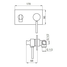 Смеситель с гигиеническим душем однорычажный Cezares APHRODITE-DIF-02-L