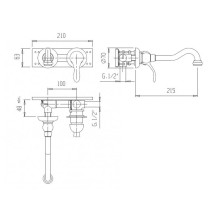 Встраиваемый смеситель для раковины CEZARES ELITE-BLS1-01-Bi