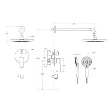 Душевой комплект встраиваемый CEZARES STYLUS-DSET-01