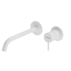 Смеситель для раковины встраиваемый однорычажный с тонкой ручкой CEZARES LEAF-BLI2-L-BIO белый матовый