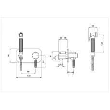 Смеситель с гигиеническим душем однорычажный Cezares OLIMP-DIF-01-L