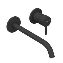 Смеситель для раковины встраиваемый однорычажный с тонкой ручкой CEZARES LEAF-BLI2-L-NOP черный матовый