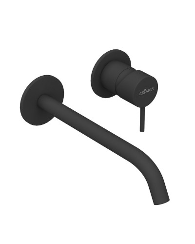 Смеситель для раковины встраиваемый однорычажный с тонкой ручкой CEZARES LEAF-BLI2-L-NOP черный матовый