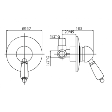 Встраиваемый смеситель CEZARES ELITE-DIM-02-M