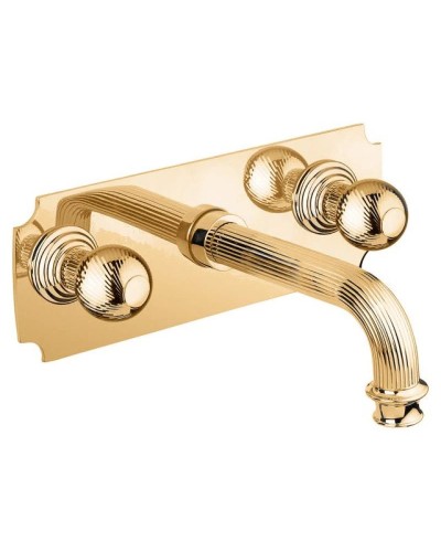 Встраиваемый смеситель на раковину золото 24 карата, ручки металл Cezares Olimp OLIMP-BLS2-03/24-M