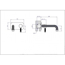 Встраиваемый смеситель на раковину золото 24 карата Cezares Olimp OLIMP-BLSM2-03/24-L