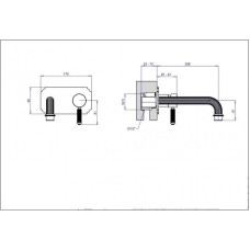 Встраиваемый смеситель на раковину золото 24 карата Cezares Olimp OLIMP-BLSM2-03/24-L