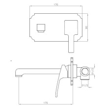 Встраиваемый смеситель на раковину с донным клапаном хром Cezares Legend LEGEND-BLS2-01