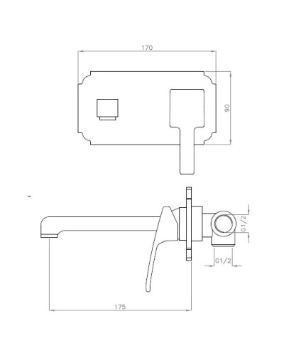 Встраиваемый смеситель на раковину с донным клапаном хром Cezares Legend LEGEND-BLS2-01