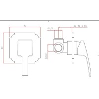Встраиваемый однорычажный смеситель для душа золото 24 карата Cezares Legend LEGEND-DIM-03/24