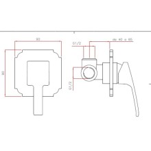 Встраиваемый однорычажный смеситель для душа золото 24 карата Cezares Legend LEGEND-DIM-03/24
