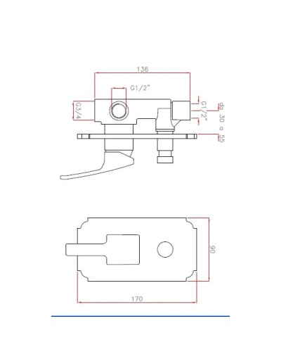 Встраиваемый однорычажный смеситель для ванны хром Cezares Legend LEGEND-VDIM-01