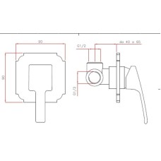 Встраиваемый однорычажный смеситель для душа хром Cezares Legend LEGEND-DIM-01
