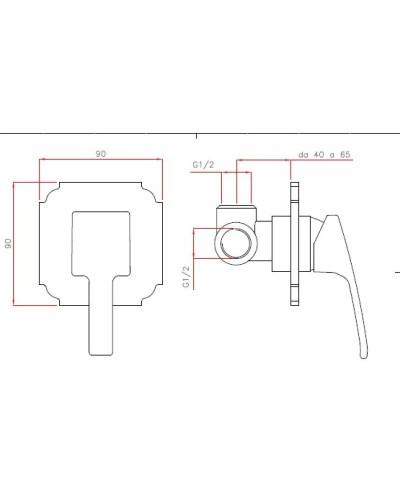 Встраиваемый однорычажный смеситель для душа хром Cezares Legend LEGEND-DIM-01