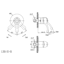 Встраиваемый смеситель для душа CEZARES LIRA-C-DIM-BLC