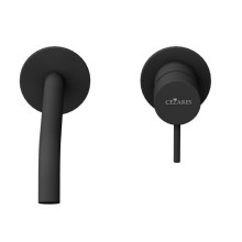 Смеситель для раковины встраиваемый однорычажный с тонкой ручкой CEZARES LEAF-BLI2-L-NOP черный матовый