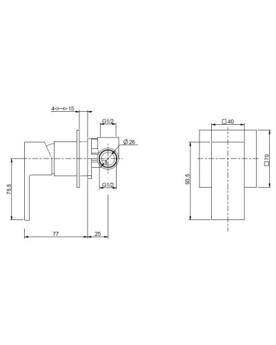 Встраиваемый смеситель для душа CEZARES UNIKA-DIM-01