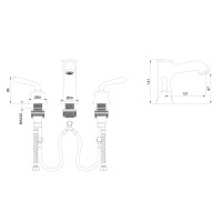 Смеситель для раковины на 3 отверстия WONZON & WOGHAND, Хром (WW-88159008-CR)