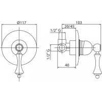 Встраиваемый смеситель для душа CEZARES MARGOT-DIM-BIO