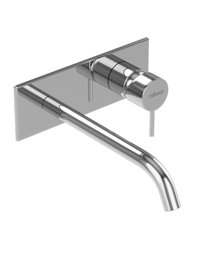 Смеситель для раковины встраиваемый однорычажный, с тонкой ручкой, на единой площадке	 CEZARES LEAF-BLI1-20-L-01-W0