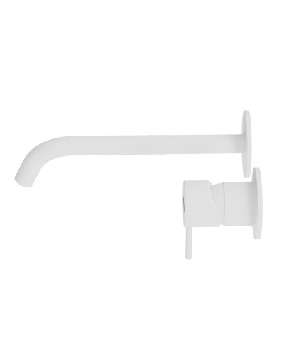 Смеситель для раковины встраиваемый однорычажный с тонкой ручкой CEZARES LEAF-BLI2-L-BIO белый матовый