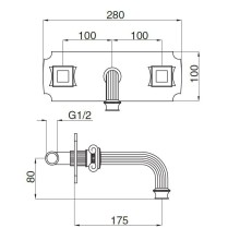 Встраиваемый смеситель Cezares OLIMP-BLS2-02-M