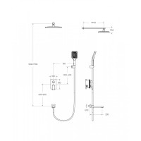 Душевой комплект встраиваемый с изливом BelBagno DUE-VDSET-CRM