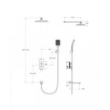 Душевой комплект встраиваемый с изливом BelBagno DUE-VDSET-CRM