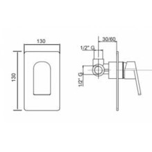 Встраиваемый однорычажный смеситель для душа Cezares JUMP-DIM-01