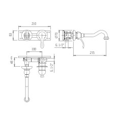 Встраиваемый смеситель для раковины CEZARES MARGOT-BLS1-01-M