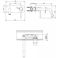 Смеситель для раковины встраиваемый CEZARES TINK-BLI1-01