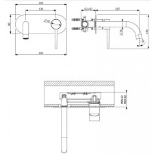 Смеситель для раковины встраиваемый CEZARES TINK-BLI1-01
