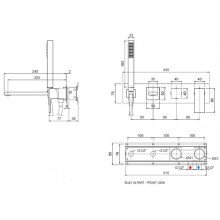 Встраиваемый смеситель для ванны и душа CEZARES UNIKA-VDM2-01