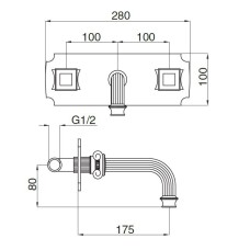 Встраиваемый смеситель Cezares OLIMP-BLS2-02-O