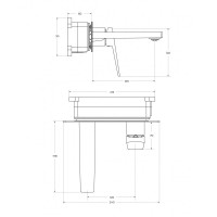 Смеситель для раковины без донного клапана встраиваемый BelBagno ARDENTE-BLVM-CRM-W0