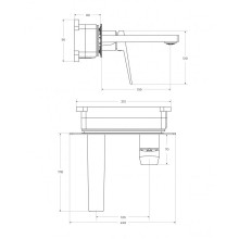 Смеситель для раковины без донного клапана встраиваемый BelBagno ARDENTE-BLVM-CRM-W0