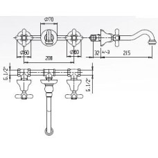 Встраиваемый смеситель для раковины CEZARES GOLF-BLS1-02