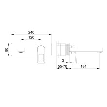 Смеситель для раковины встраиваемый WONZON & WOGHAND, Темный графит (WW-88869010-BGM)