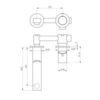 Смеситель для раковины встраиваемый WONZON & WOGHAND, Темный графит (WW-105-BGG)