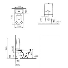 Унитаз-моноблок с сиденьем микролифт и с механизмом смыва Geberit Vitra Zentrum 9012B003-7200