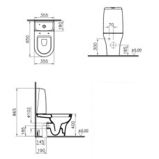 Унитаз-моноблок с сиденьем микролифт и с механизмом смыва Geberit Vitra Zentrum 9012B003-7200